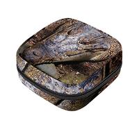 Bolsa de almacenamiento de servilletas sanitarias, bolsas de productos femeninos, bolsa portátil para kit de período para niñas, mujeres, señoras, retrato de cocodrilo, Varios colores, 4.7x6.6x6.6 in/12x17x17 cm