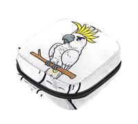 Bolsa de almacenamiento de servilletas sanitarias, bolsas de productos femeninos, bolsa portátil para niñas y mujeres, caricatura blanca de cacatúa, Varios colores, 4.7x6.6x6.6 in/12x17x17 cm