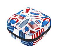 Bolsa de almacenamiento de servilletas sanitarias, bolsas de productos femeninos, bolsa portátil para niñas y mujeres, patrón de elementos de Nueva York EE. UU, Varios colores, 4.7x6.6x6.6 in/12x17x17 cm