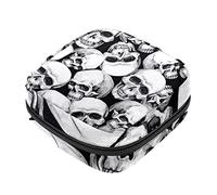 Bolsa de almacenamiento de servilletas sanitarias, bolsas de productos femeninos, bolsa portátil para niñas y mujeres, patrón de calavera blanca y negra, Varios colores, 4.7x6.6x6.6 in/12x17x17 cm
