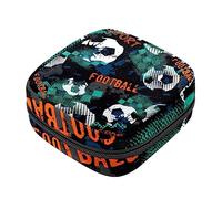 Bolsa de almacenamiento de servilletas sanitarias, bolsas de productos femeninos, bolsa portátil para niñas y mujeres, patrón de fútbol, Varios colores, 4.7x6.6x6.6 in/12x17x17 cm
