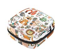 Bolsa de almacenamiento de servilletas sanitarias, bolsas de productos femeninos, bolsa portátil para niñas, mujeres, damas, bosque, selva, animal tribal, Varios colores, 4.7x6.6x6.6 in/12x17x17 cm