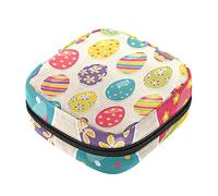 Bolsa de almacenamiento de servilletas sanitarias, bolsas de productos femeninos, bolsa portátil para niñas y mujeres, patrón de huevos de Pascua felices, Varios colores, 4.7x6.6x6.6 in/12x17x17 cm