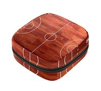 Bolsa de almacenamiento de servilletas sanitarias, bolsas de productos femeninos, bolsa portátil para niñas y mujeres, campo de baloncesto retro, Varios colores, 4.7x6.6x6.6 in/12x17x17 cm