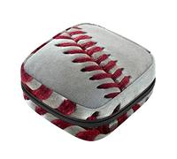 Bolsa de almacenamiento de servilletas sanitarias, bolsas de productos femeninos, bolsa portátil para kit de período para niñas, mujeres, señoras, béisbol, deporte, pelota blanca, Varios colores, 4.7x6.6x6.6 in/12x17x17 cm