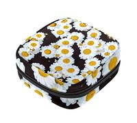Bolsa de almacenamiento de servilletas sanitarias, bolsas de productos femeninos, bolsa portátil para niñas, mujeres, damas, flores, manzanilla, margarita, Varios colores, 4.7x6.6x6.6 in/12x17x17 cm
