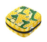 Bolsa de almacenamiento de servilletas sanitarias, bolsas de productos femeninos, bolsa portátil para niñas y mujeres, patrón de cocodrilos de cocodrilo verde, Varios colores, 4.7x6.6x6.6 in/12x17x17 cm