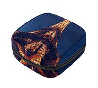 Bolsa de almacenamiento de servilletas sanitarias, bolsas de productos femeninos, bolsa portátil para niñas y mujeres, Torre Eiffel de París, Varios colores, 4.7x6.6x6.6 in/12x17x17 cm