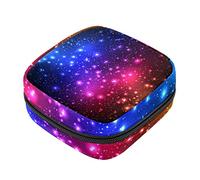 Bolsa de almacenamiento de servilletas sanitarias, bolsas de productos femeninos, bolsa portátil para niñas y mujeres, niñas, niñas, damas, colorido, brillo, cielo estrellado, galaxia, Varios colores, 4.7x6.6x6.6 in/12x17x17 cm