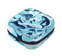 Bolsa de almacenamiento de servilletas sanitarias, bolsas de productos femeninos, bolsa portátil para niñas y mujeres, pulpo azul tiburón océano, Varios colores, 4.7x6.6x6.6 in/12x17x17 cm