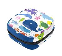 Bolsa de almacenamiento de servilletas sanitarias, bolsas de productos femeninos, bolsa portátil para niñas y mujeres, pulpo, tiburón, estrella de mar, cangrejo, tortuga, caracol, Varios colores, 4.7x6.6x6.6 in/12x17x17 cm