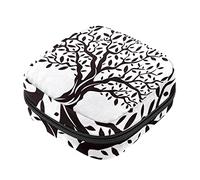 Bolsa de almacenamiento de servilletas sanitarias, bolsas de productos femeninos, bolsa portátil para niñas y mujeres, color negro, ramas de árbol simples hojas, Varios colores, 4.7x6.6x6.6 in/12x17x17 cm