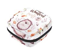 Bolsa de almacenamiento de servilletas sanitarias, bolsas de productos femeninos, bolsa portátil para niñas y mujeres, fiesta del bosque, zorro, búho, ciervo, erizo, Varios colores, 4.7x6.6x6.6