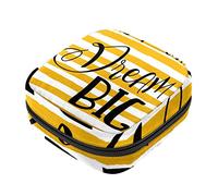 Bolsa de almacenamiento de servilletas sanitarias, bolsas de productos femeninos, bolsa portátil para niñas y mujeres, cita a rayas, Dream Big, Varios colores, 4.7x6.6x6.6 in/12x17x17 cm
