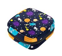 Bolsa de almacenamiento de servilletas sanitarias, bolsas de productos femeninos, bolsa portátil para niñas, mujeres, mujeres, cohetes, astronautas, planeta, Varios colores, 4.7x6.6x6.6 in/12x17x17 cm