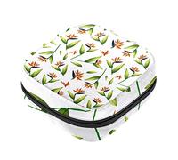 Bolsa de almacenamiento de servilletas sanitarias, bolsas de productos femeninos, bolsa portátil para niñas, mujeres, señoras, pájaro del paraíso verde, Varios colores, 4.7x6.6x6.6 in/12x17x17 cm