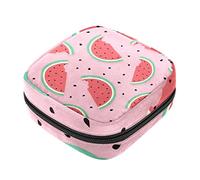 Bolsa de almacenamiento de servilletas sanitarias, bolsas de productos femeninos, bolsa portátil para niñas, mujeres, mujeres, sandía, verano, fondo rosa, Varios colores, 4.7x6.6x6.6 in/12x17x17 cm