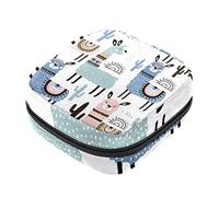 Bolsa de almacenamiento de servilletas sanitarias, bolsas de productos femeninos, bolsa portátil para niñas y mujeres, patrón de cactus de llama y alpaca, Varios colores, 4.7x6.6x6.6 in/12x17x17 cm