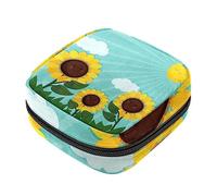 Bolsa de almacenamiento de servilletas sanitarias, bolsas de productos femeninos, bolsa portátil para niñas, mujeres, damas, girasol, campo, nube soleada, Varios colores, 4.7x6.6x6.6 in/12x17x17 cm