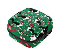Bolsa de almacenamiento de servilletas sanitarias, bolsas de productos femeninos, bolsa portátil para niñas y mujeres, patrón lindo de corgi de Navidad, Varios colores, 4.7x6.6x6.6 in/12x17x17 cm