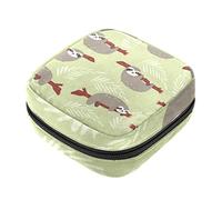 Bolsa de almacenamiento de servilletas sanitarias, bolsas de productos femeninos, bolsa portátil para niñas y mujeres, lindo perezoso con mangas impresas, Varios colores, 4.7x6.6x6.6 in/12x17x17 cm