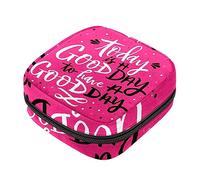 Bolsa de almacenamiento de servilletas sanitarias, bolsas de productos femeninos, bolsa portátil para niñas y mujeres, letras inspiradoras, Varios colores, 4.7x6.6x6.6 in/12x17x17 cm