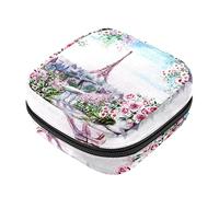 Bolsa de almacenamiento de servilletas sanitarias, bolsas de productos femeninos, bolsa portátil para niñas y mujeres, Torre Eiffel de París, Varios colores, 4.7x6.6x6.6 in/12x17x17 cm