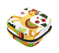 Bolsa de almacenamiento de servilletas sanitarias, bolsas de productos femeninos, bolsa portátil para niñas y mujeres, diseño de alpaca blanca, Varios colores, 4.7x6.6x6.6 in/12x17x17 cm