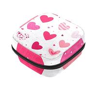 Bolsa de almacenamiento de servilletas sanitarias, bolsas de productos femeninos, bolsa portátil para niñas y mujeres, corazones dibujados a mano, Varios colores, 4.7x6.6x6.6 in/12x17x17 cm