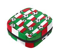 Bolsa de almacenamiento de servilletas sanitarias, bolsas de productos femeninos, bolsa portátil para niñas y mujeres, banderas de Italia, pelotas de fútbol, Varios colores, 4.7x6.6x6.6 in/12x17x17 cm