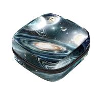 Bolsa de almacenamiento de servilletas sanitarias, bolsas de productos femeninos, bolsa portátil para kit de período para niñas, mujeres, señoras, planetas, sistema solar, Varios colores, 4.7x6.6x6.6 in/12x17x17 cm