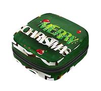 Bolsa de almacenamiento de servilletas sanitarias, bolsas de productos femeninos, bolsa portátil para niñas, mujeres, damas, verde, Feliz Navidad, Varios colores, 4.7x6.6x6.6 in/12x17x17 cm