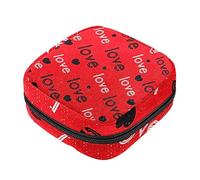 Bolsa de almacenamiento de servilletas sanitarias, bolsas de productos femeninos, bolsa portátil para niñas y mujeres, diseño de letras rojas, Varios colores, 4.7x6.6x6.6 in/12x17x17 cm