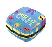 Bolsa de almacenamiento de servilletas sanitarias, bolsas de productos femeninos, bolsa portátil para niñas, mujeres, señoras, Hello Summer Cute Food Ice Cream Piña, Varios colores, 4.7x6.6x6.6 in/12x17x17 cm
