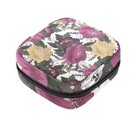 Bolsa de almacenamiento de servilletas sanitarias, bolsas de productos femeninos, bolsa portátil para niñas y mujeres, flores vintage, amarillo rosa, Varios colores, 4.7x6.6x6.6 in/12x17x17 cm