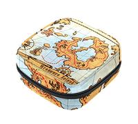 Bolsa de almacenamiento de servilletas sanitarias, bolsas de productos femeninos, bolsa portátil para niñas, mujeres, señoras, mapa pirata, calavera, isla, tesoro, Varios colores, 4.7x6.6x6.6 in/12x17x17 cm