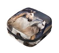 Bolsa de almacenamiento de servilletas sanitarias, bolsas de productos femeninos, bolsa portátil para niñas y mujeres, caballos corriendo, Varios colores, 4.7x6.6x6.6 in/12x17x17 cm