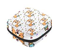 Bolsa de almacenamiento de servilletas sanitarias, bolsas de productos femeninos, bolsa portátil para niñas y mujeres, lindo unicornio corgi, Varios colores, 4.7x6.6x6.6 in/12x17x17 cm