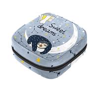 Bolsa de almacenamiento de servilletas sanitarias, bolsas de productos femeninos, bolsa portátil para niñas, mujeres, señoras, perezoso, dulce sueño, Varios colores, 4.7x6.6x6.6 in/12x17x17 cm