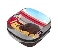 Bolsa de almacenamiento de servilletas sanitarias, bolsas de productos femeninos, bolsa portátil para niñas y mujeres, torero versus torero enojado, Varios colores, 4.7x6.6x6.6 in/12x17x17 cm
