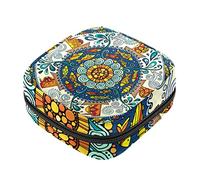 Bolsa de almacenamiento de servilletas sanitarias, bolsas de productos femeninos, bolsa portátil para niñas y mujeres, patrón geométrico de flores bohemias, Varios colores, 4.7x6.6x6.6 in/12x17x17 cm
