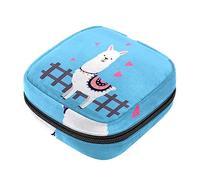 Bolsa de almacenamiento de servilletas sanitarias, bolsas de productos femeninos, bolsa portátil para niñas, mujeres, damas, linda llama alpaca, Varios colores, 4.7x6.6x6.6 in/12x17x17 cm