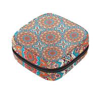 Bolsa de almacenamiento de servilletas sanitarias, bolsas de productos femeninos, bolsa portátil para niñas y mujeres, patrón floral étnico con mandalas-01, Varios colores, 4.7x6.6x6.6 in/12x17x17 cm
