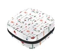Bolsa de almacenamiento de servilletas sanitarias, bolsas de productos femeninos, bolsa portátil para kit de período para niñas, mujeres, señoras, patrón floral sin costuras, Varios colores, 4.7x6.6x6.6 in/12x17x17 cm