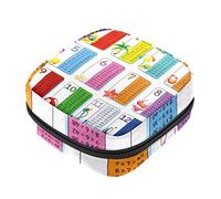 Bolsa de almacenamiento de servilletas sanitarias, bolsas de productos femeninos, bolsa portátil para kit de período para niñas, mujeres, señoras, mesa de multiplicación matemática, Varios colores, 4.7x6.6x6.6 in/12x17x17 cm