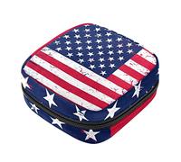 Bolsa de almacenamiento de servilletas sanitarias, bolsas de productos femeninos, bolsa portátil para niñas, mujeres, señoras, bandera americana, retro, EE. UU, Varios colores, 4.7x6.6x6.6 in/12x17x17 cm