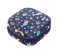 Bolsa de almacenamiento de servilletas sanitarias, bolsas de productos femeninos, bolsa portátil para niñas, mujeres, señoras, divertido perro corgi con estrellas de sirena, Varios colores,