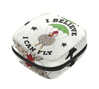 Bolsa de almacenamiento de servilletas sanitarias, bolsas de productos femeninos, bolsa portátil para niñas, mujeres, señoras, pollo divertido I Belive I Can Fly, Varios colores, 4.7x6.6x6.6 in/12x17x17 cm