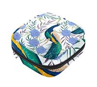 Bolsa de almacenamiento de servilletas sanitarias, bolsas de productos femeninos, bolsa portátil para niñas y mujeres, diseño de pavo real floral, Varios colores, 4.7x6.6x6.6 in/12x17x17 cm