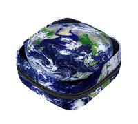 Bolsa de almacenamiento de servilletas sanitarias, bolsas de productos femeninos, bolsa portátil para kit de período para niñas, mujeres, señoras, universo de la tierra, Varios colores, 4.7x6.6x6.6 in/12x17x17 cm
